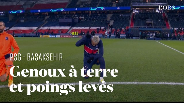 PSG-Basaksehir : contre le racisme, les joueurs et arbitres genoux à terre et poings levés