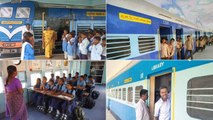 Train Coaches Classrooms విద్యార్థులకు రైలు ఎక్కిన ఫీలింగ్ కలిగేందుకు వినూత్న ఆలోచన !!