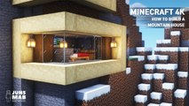 ⛏️Minecraft 4K - Mountain House Tutorial｜How to Build a Simple House in Minecraft (#157)