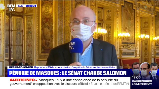 Pénurie de masques: selon Bernard Jomier (PS), quand on prend une décision et qu'on tente de la dissimuler, c'est à sa tutelle d'en tirer les conséquences