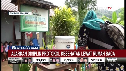 Hebat! Guru Ini Ajarkan Disiplin Protokol Kesehatan dalam Rumah Baca