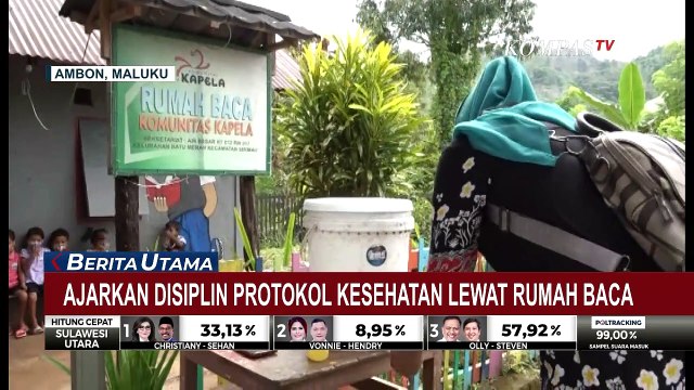 Hebat! Guru Ini Ajarkan Disiplin Protokol Kesehatan dalam Rumah Baca