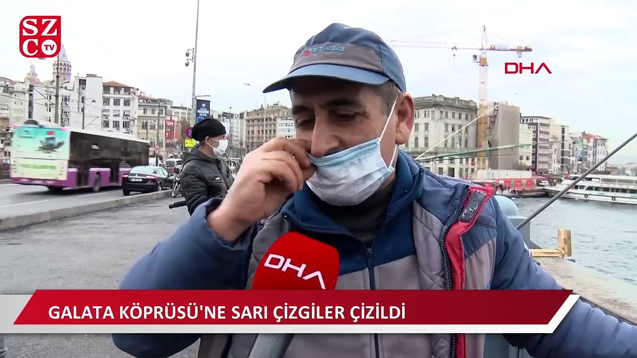 Olta balıkçılarına 3 metre şartı: Galata Köprüsü'ne sarı çizgiler çizildi