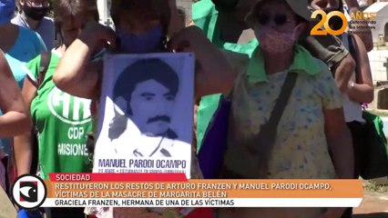 Restituyeron los restos de Arturo Franzen y Manuel Parodi Ocampo, víctimas de la Masacre de Margarita Belén