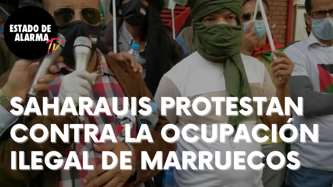 Decenas de SAHARAUIS se CONCENTRAN frente al consulado MARROQUÍ en LAS PALMAS DE GRAN CANARIA para pedir un REFERÉNDUM y el fin de la ocupación