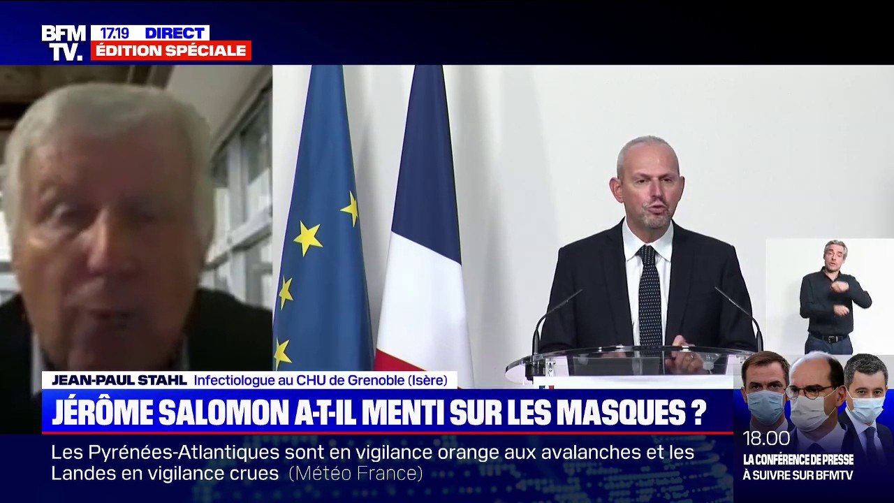 Pr Stahl sur le stock de masques: "Nous avons travaillé tranquillement (...) sans qu'il n'y ait de pression à notre niveau"