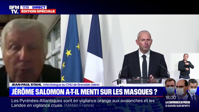 Pr Stahl sur le stock de masques: Nous avons travaillé tranquillement (...) sans qu'il n'y ait de pression à notre niveau
