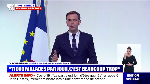 Olivier Véran: 11.000 nouveaux malades par jour, c'est beaucoup trop