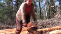 Orman İşçileri Arazide Zorlu Kış Şartlarında, Zorlu Yaşam Mücadelesi Veriyor