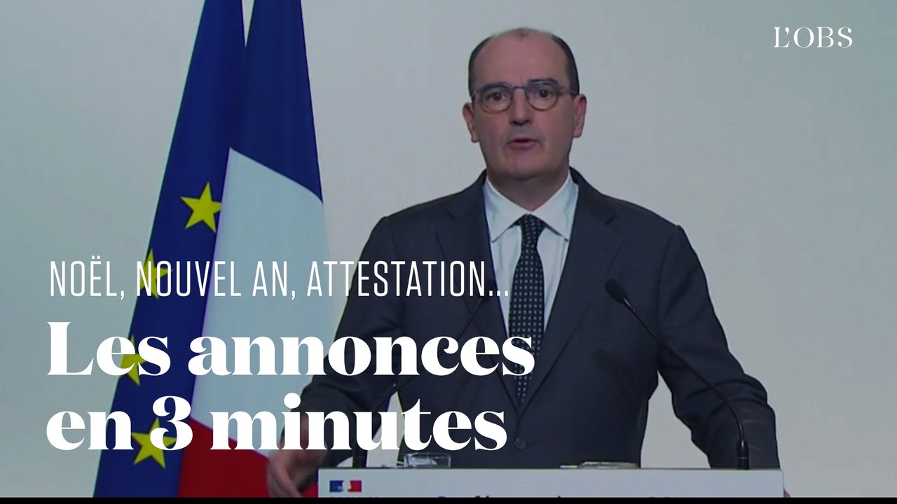 Couvre-feu, Noël, nouvel-an, cinémas... : l'essentiel des annonces de Jean Castex