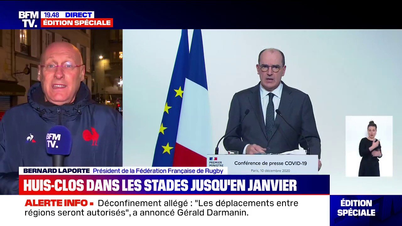 Selon Bernard Laporte, "si on prend les clubs de la Fédération française de rugby, on va avoir 27 millions d'euros de pertes nettes sur l'exercice"