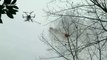 En chine ils détruisent les nids de frelons avec des drones équipés de lance-flamme