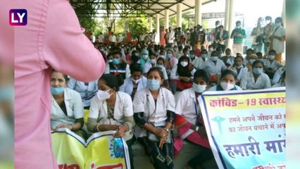 Bhopal Police Lathicharge On Covid-19 Health Workers: आरोग्य कर्मचार्‍यांवर पोलिसांचा लाठीचार्ज