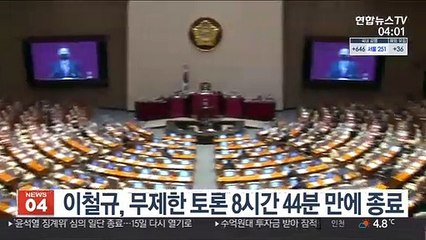 이철규, '국정원법 무제한 토론' 8시간 44분만에 종료