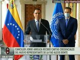 Canciller Jorge Arreaza recibe Cartas Credenciales del nuevo representante de la FAO Alexis Bonte