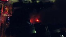 Exclusivo: imagens de drone mostram incêndio que destruiu madeireira no Bairro Canadá