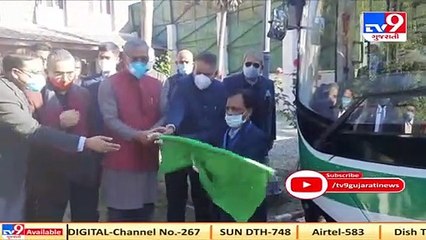 Uttarakhand_CM Rawat flags off trial run of electric bus by Dehradun Smart City Ltd in Dehradun city
