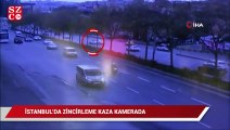 İstanbul’un göbeğinde feci zincirleme kaza kamerada