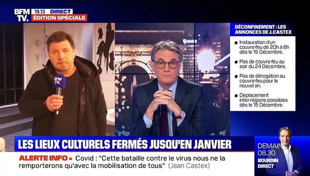 Philippe Lellouche critiques les décisions annoncées plus tôt par le Premier ministre Jean Castex, sur BFMTV, notamment la prolongation de la fermeture des lieux culturels pendant encore trois semaines.