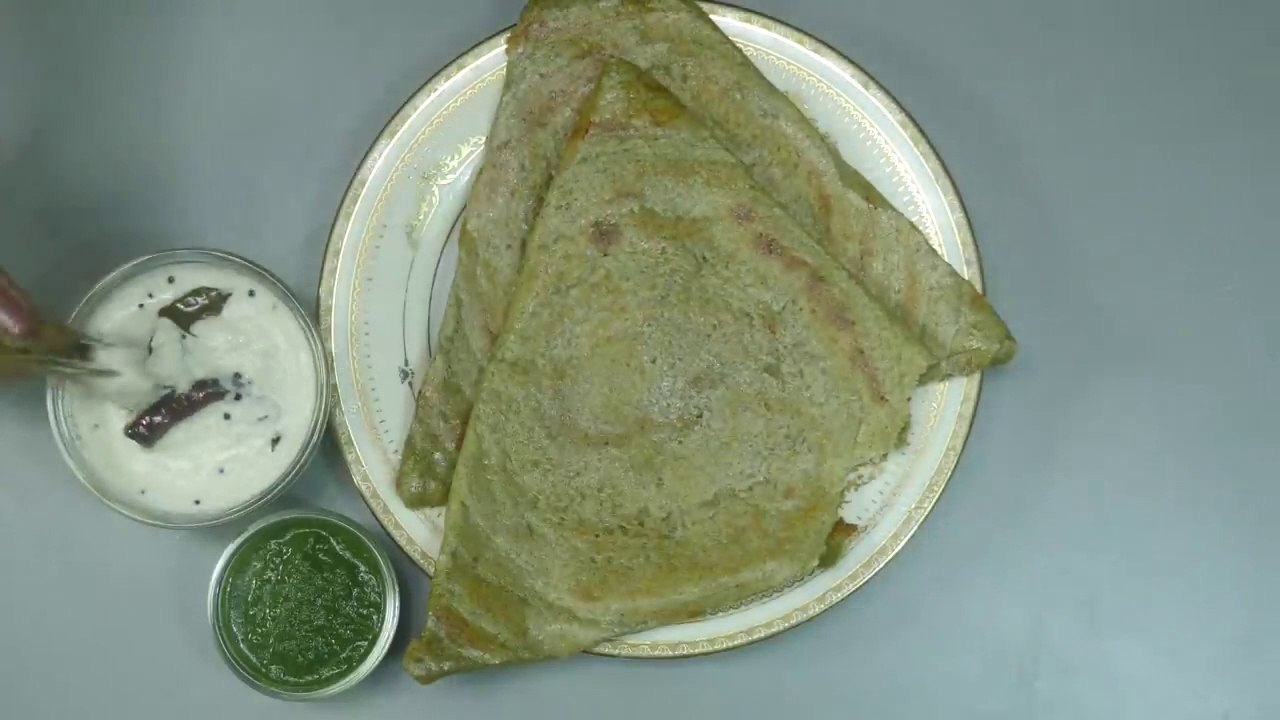 Green moong Masala Dosa Recipe Whole moong Dosa with peanut chutney
