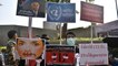 Thai demonstrators gather near UN office calling for action against royal insult law