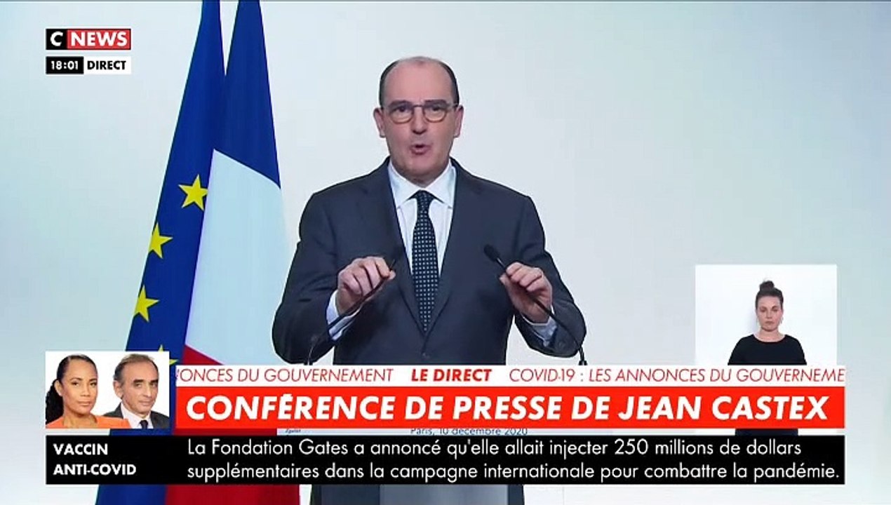 Conférence de presse de Jean Castex annonçant les mesures sanitaires pour la fin de l'année 2020