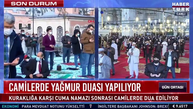 Cuma namazının ardından camilerde yağmur duası...