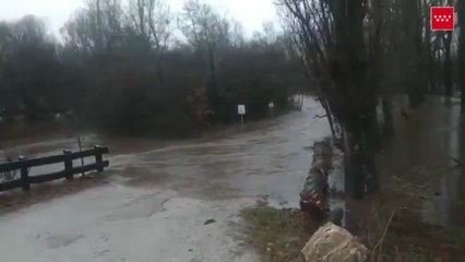 Buscan a un hombre que cayó a un arroyo de Rascafría desbordado por las lluvias