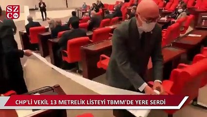 Descargar video: CHP'li vekil Meclis kürsüsünde 13 metrelik listeyi serdi: 