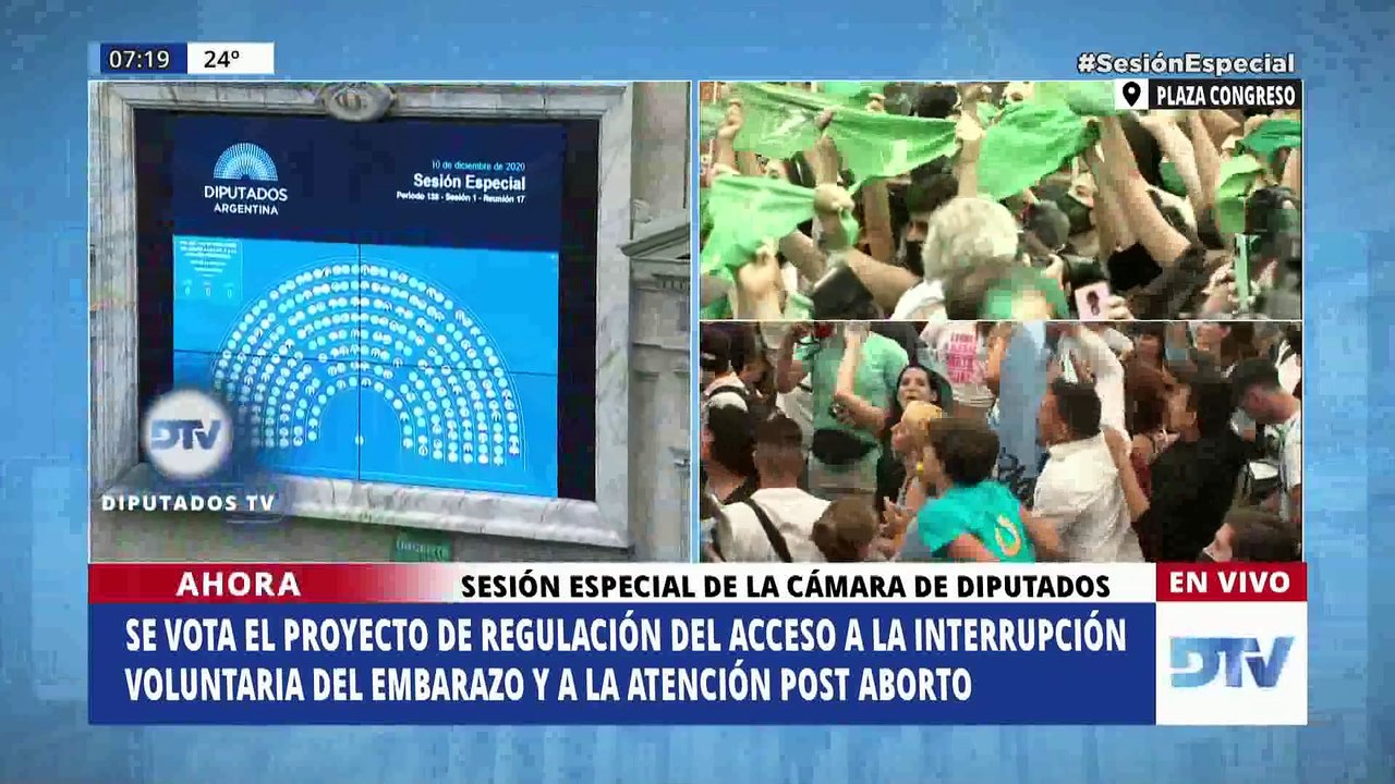 ¡Histórico! El momento en que Diputados le dio media sanción al aborto legal, seguro y gratuito