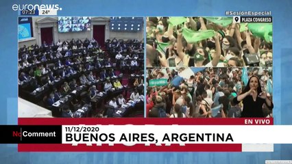'Deep joy and emotion' as MPs in Argentina vote to legalise abortion