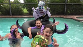 Diving for Treasure in OUR POOL Mermaid Pool Treasure Challenge!