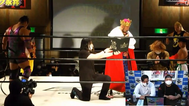 Andrew Kingdom (Shigehiro Irie & The Andrew King Takuma) (c) vs. Kaji Tomato & Kyu Mogami