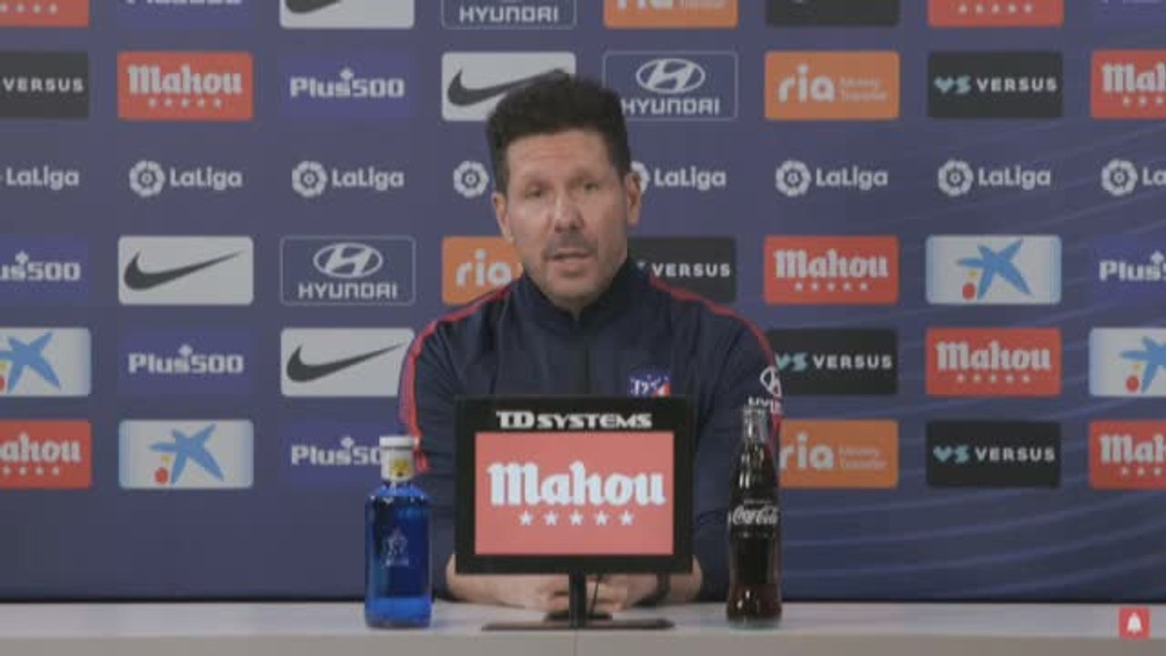 Simeone sobre el derbi: "Será un partido muy bonito con futbolistas fantásticos en los dos equipos"