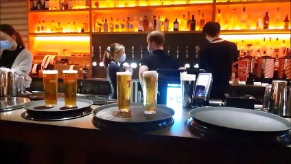 Behind the Wall in Falkirk customers enjoying a pint at 6pm as the district moved into Level 2