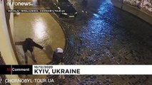 Slipping, sliding and skating: Ice covers the Ukrainian capital Kyiv