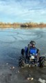 Riding a Go-Cart with Studded Tires on Ice.
