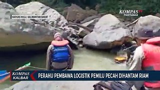 Speed Boat Pecah Dihantam Riam, Logistik Pilkada Kapuas Hulu Berhasil Diselamatkan