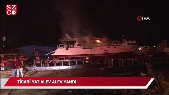Sarıyer’de balıkçı barınağındaki ticari yat alev alev yandı