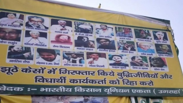 Farmer Protest: Umar Khalid, Sharjeel poster creates ruckus