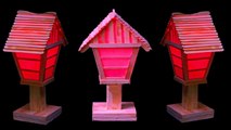 كيفية | صنع مصباح عصا الآيس كريم - صنع مصباح ليلي في المنزل- فكرة رائعة للحرف لتزيين المنزل