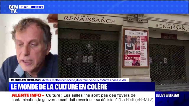 Pour l'acteur Charles Berling, les théâtres et les cinémas ne sont pas des foyers de contamination