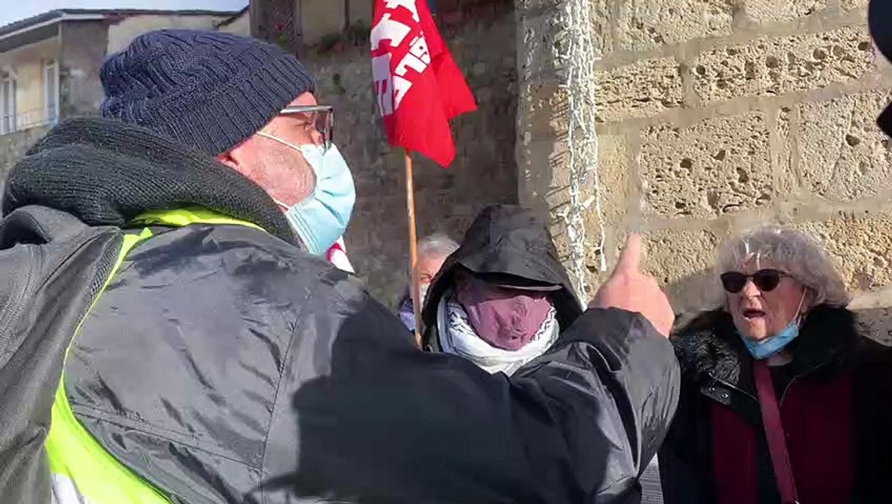 Gironde : à  Cadillac, le ton monte entre gilets jaunes, Lutte Ouvrière la CGT