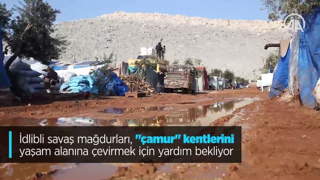 İdlibli savaş mağdurları, çamur kentlerini yaşam alanına çevirmek için yardım bekliyor