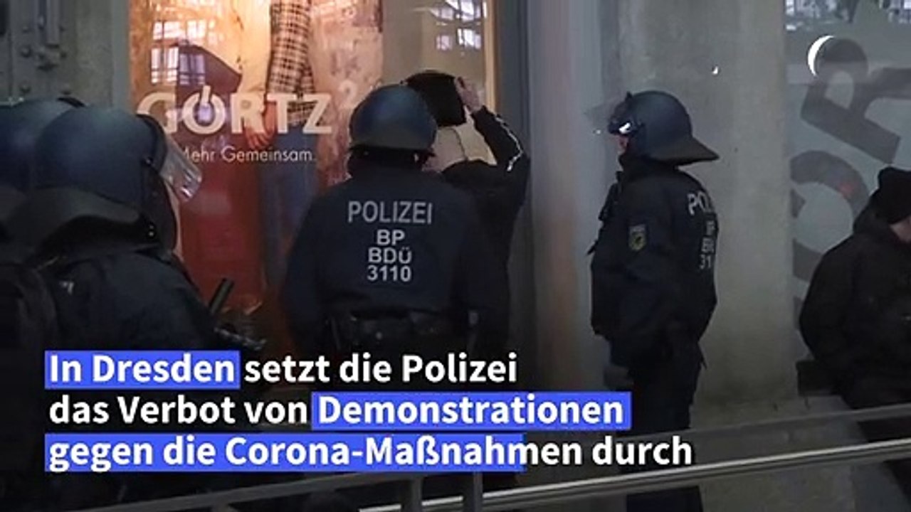 'Querdenker'-Protest: Dresdner Polizei setzt Demo-Verbot durch