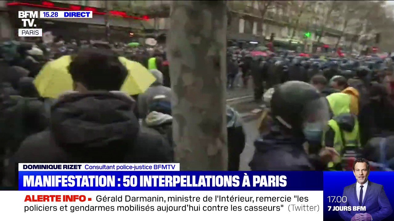 Manifestation à Paris: les forces de l'ordre interviennent dans le cortège