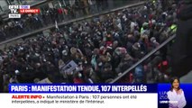 Manifestation à Paris: 107 personnes ont été interpellées  à17 heures