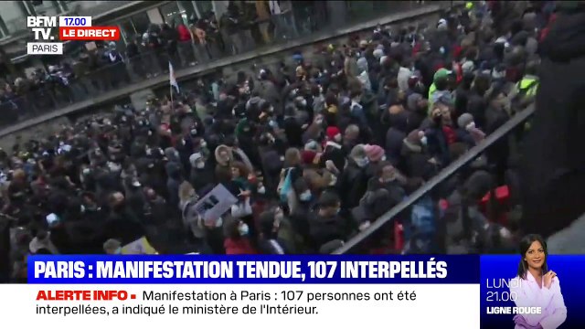 Manifestation à Paris: 107 personnes ont été interpellées à17 heures