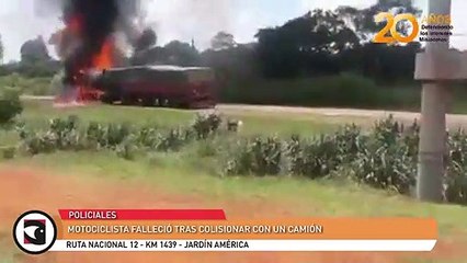Motociclista falleció tras colisionar con un camión sobre la ruta 12