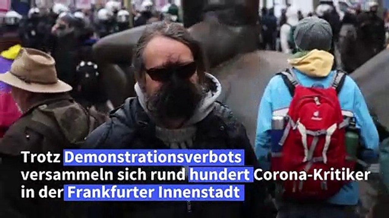 Trotz Demo-Verbots: Corona-Kritiker in Frankfurt unterwegs